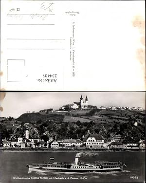 Bild des Verkufers fr 234407,Wallfahrtskirche Maria Taferl m. Marbach an d. Donau Teilansicht Dampfer Habsburg zum Verkauf von Versandhandel Lehenbauer