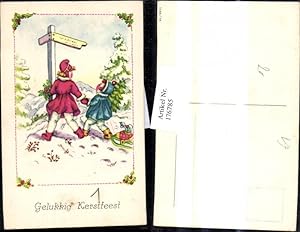 Bild des Verkäufers für 176785,Künstler Ak Kinder m. Schlitten Geschenke Wegweiser Gelukkig Kerstfeest zum Verkauf von Versandhandel Lehenbauer