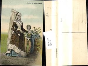 Seller image for 181209,Knstler Ak Marie de Bourgogne Frau Lady Hut Spitzhut m. Bub Junge Vogel for sale by Versandhandel Lehenbauer