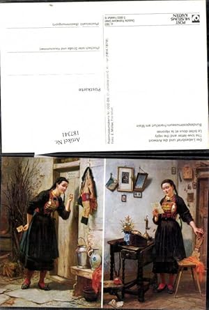 Bild des Verkufers fr 187341,Knstler Ak C. Hbner Der Liebesbrief u. d. Antwort Post Postwesen Lesen zum Verkauf von Versandhandel Lehenbauer