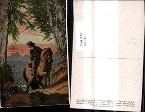 Bild des Verkufers fr 264043,Knstler Ak M. v. Schwind Abschied des Reiters Mann a. Pferd Wald Landschaft Tiere Pferde zum Verkauf von Versandhandel Lehenbauer
