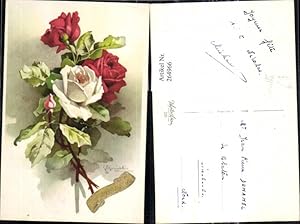 Bild des Verkufers fr 264966,Knstler Ak Bonelli Blumen Rote u. Weisse Rosen Blten zum Verkauf von Versandhandel Lehenbauer