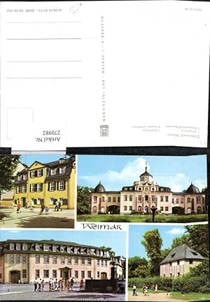 Bild des Verkufers fr 270982,Weimar Schillerhaus Goethehaus u. Gartenhaus Rokokoschloss Belvedere Brunnen Mehrbildkarte zum Verkauf von Versandhandel Lehenbauer