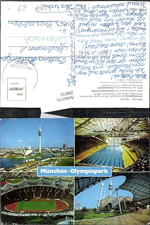 Bild des Verkufers fr 280512,Mnchen Olympiapark Stadion Schwimmhalle Olympiahalle Gelnde Mehrbildkarte zum Verkauf von Versandhandel Lehenbauer