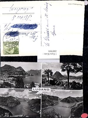 Seller image for 2007041,Lugano Totale Bergkulisse Palmen Mehrbildkarte Kt Tessin for sale by Versandhandel Lehenbauer