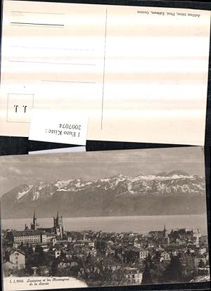 Image du vendeur pour 2007074,Lausanne Totale et les Montagnes de la Savoie Bergkulisse Kt Waadt mis en vente par Versandhandel Lehenbauer