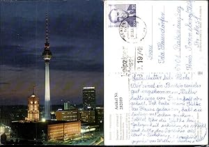 Bild des Verkufers fr 282089,Berlin Fernseh- und UKW-Turm b. Nacht m. Rathaus pub VEB zum Verkauf von Versandhandel Lehenbauer
