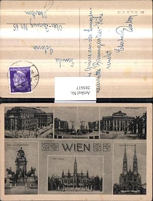 Bild des Verkufers fr 285617,Wien Innere Stadt Rathaus Staatsoper Burgtheater Maria-Theresia-Denkmal Mehrbildkarte zum Verkauf von Versandhandel Lehenbauer