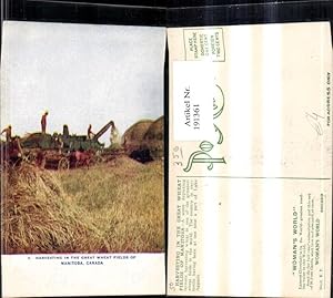 Image du vendeur pour 191361,Manitoba Harvesting in the Great Wheat Fields of Manitoba mis en vente par Versandhandel Lehenbauer