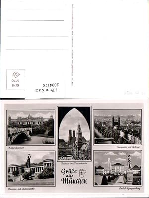 Bild des Verkufers fr 2004178,Gre aus Mnchen Totale Rathaus Frauenkirche Bavaria Schloss Maximilianeum Mehrbildkarte zum Verkauf von Versandhandel Lehenbauer