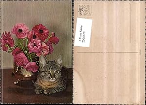 Bild des Verkufers fr 2004823,Blumen Pfingstrosen Katze zum Verkauf von Versandhandel Lehenbauer