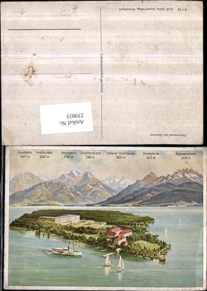 Seller image for 239035,Knstler AK Herreninsel am Chiemsee Totale m. Gebirge for sale by Versandhandel Lehenbauer