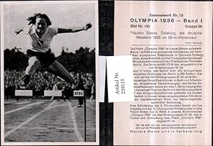 Imagen del vendedor de 239115,Sammelbild Olympia 1936 Gruppe 56 Bild 135 Frulein Steuer Hrdenlauf a la venta por Versandhandel Lehenbauer