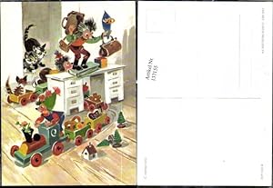 Bild des Verkufers fr 137155,Igel Kinder spielen Spielzeug Katzen Zug zum Verkauf von Versandhandel Lehenbauer