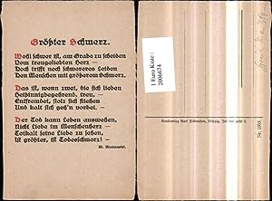Bild des Verkufers fr 2006674,Gedicht Text Grter Schmerz von W. Warzaski zum Verkauf von Versandhandel Lehenbauer