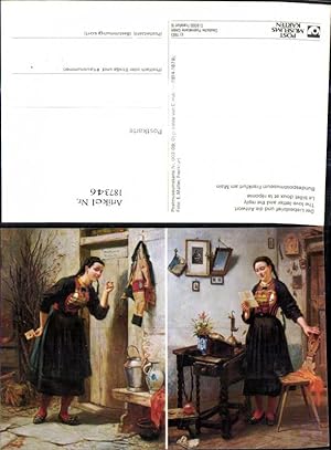 Bild des Verkufers fr 187346,Knstler Ak C. Hbner Der Liebesbrief u. d. Antwort Post Postwesen Lesen zum Verkauf von Versandhandel Lehenbauer