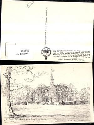 Immagine del venditore per 198882,Virginia Williamsburg Colonial Capitol Bleistiftzeichnung Radierung venduto da Versandhandel Lehenbauer
