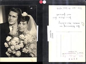 Seller image for 214508,Foto Ak Hochzeitsfoto Hochzeit Brautpaar Susi u. Gerhard 21. Juni 1963 Wien Margareten for sale by Versandhandel Lehenbauer