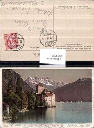 Image du vendeur pour 2003695,Chateau de Chillon et la Dent du Midi Schloss b. Montreux mis en vente par Versandhandel Lehenbauer