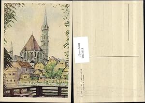 Bild des Verkufers fr 2003913,Knstler AK A. Scholler Aquarell Steyr Stadtpfarrkirche Kirche zum Verkauf von Versandhandel Lehenbauer