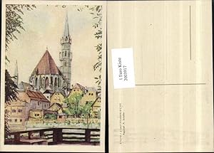 Bild des Verkufers fr 2003917,Knstler AK A. Scholler Aquarell Steyr Stadtpfarrkirche Kirche zum Verkauf von Versandhandel Lehenbauer