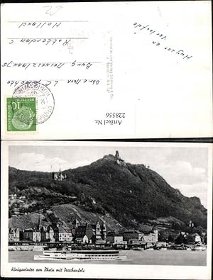 Image du vendeur pour 228556,Knigswinter Teilansicht a. Rhein m. Drachenfels Burg Dampfer mis en vente par Versandhandel Lehenbauer