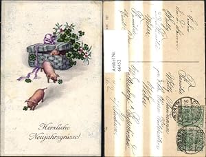 Image du vendeur pour 66452,Neujahr Korb Kiste Schweine Klee Schleife HWB 1663 mis en vente par Versandhandel Lehenbauer