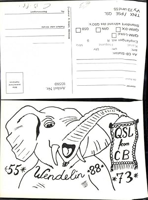 Bild des Verkufers fr 93580,QSL CB Karte Wendelin Elefant zum Verkauf von Versandhandel Lehenbauer