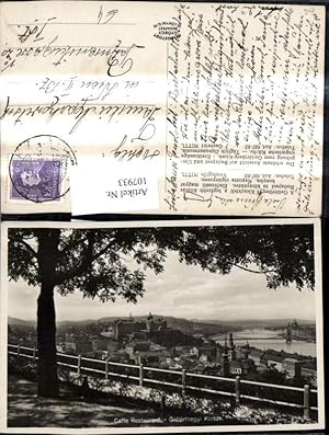 Bild des Verkufers fr 107933,Budapest Aussicht v. Gellertberg Kiosk Caffe Restaurant Gellerthegyi Kioszk zum Verkauf von Versandhandel Lehenbauer