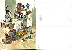 Bild des Verkufers fr 137152,Igel Kinder spielen Spielzeug Katzen Zug zum Verkauf von Versandhandel Lehenbauer