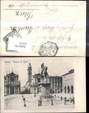 Bild des Verkufers fr 182034,Piemonte Torino Piazza S. Carlo Reiterdenkmal zum Verkauf von Versandhandel Lehenbauer