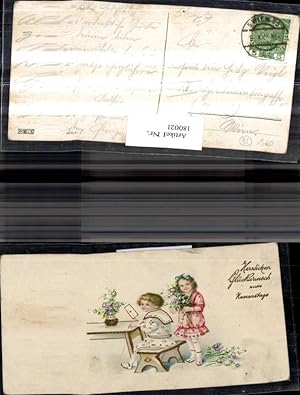 Seller image for 180021,Namenstag Golddruck Mdchen u. Junge Bank Tisch Brief Blumen for sale by Versandhandel Lehenbauer