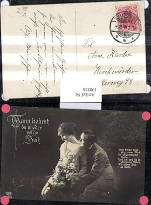 Immagine del venditore per 198226,Wann kehrst du wieder selge Zeit Gedicht Liebe Liebespaar Blumenstrau pub EAS 5397/6 venduto da Versandhandel Lehenbauer