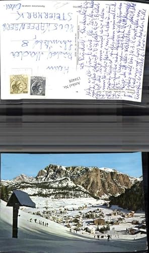 Bild des Verkufers fr 154408,Trentino Dolomiti Val Gardena Selva Grdnertal Wolkenstein Winteransicht m. Marterl Bildstock zum Verkauf von Versandhandel Lehenbauer