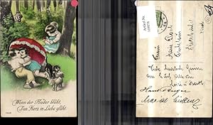 Bild des Verkufers fr 169074,Wenn d. Flieder blht das Herz i. Liebe glht Kinder Hunde kssen sicht i. Wald Regenschirm zum Verkauf von Versandhandel Lehenbauer