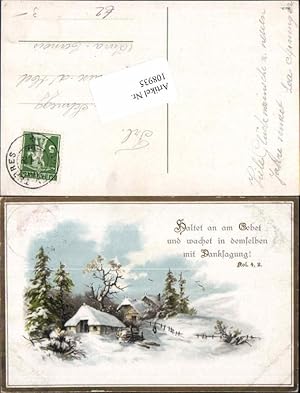 Bild des Verkufers fr 108935,Litho Winterlandschaft Haus Bume Psalm zum Verkauf von Versandhandel Lehenbauer