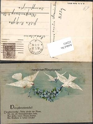 Bild des Verkufers fr 122411,Pfingsten Tauben Blumen Vergiss mein nicht Veilchen zum Verkauf von Versandhandel Lehenbauer