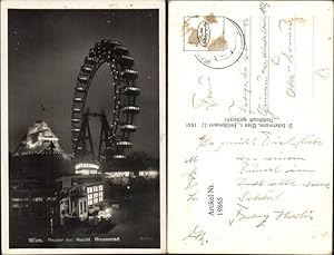 Bild des Verkufers fr 19865,Wien 2 Leopoldstadt Riesenrad bei Nacht Detailansicht Wien Prater zum Verkauf von Versandhandel Lehenbauer