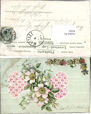 Bild des Verkufers fr 84281,Litho Jugendstil Blumen aufgeklebt zum Verkauf von Versandhandel Lehenbauer