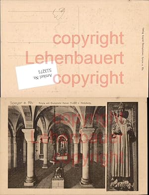 Bild des Verkufers fr 533271, Speyer a. Rh. Kripta mit Grabplatte kaiser Rudolf v. Habsburg zum Verkauf von Versandhandel Lehenbauer