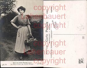 Seller image for 542706,Knstler AK Camille Bellanger Frau Korb Birnen Obst Salon des Artistes Francais for sale by Versandhandel Lehenbauer