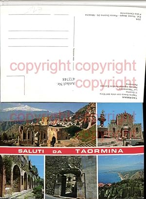 Image du vendeur pour 472748,Sicilia Messina Taormina Teatro Greco Duomo Vulkan Mehrbildkarte mis en vente par Versandhandel Lehenbauer