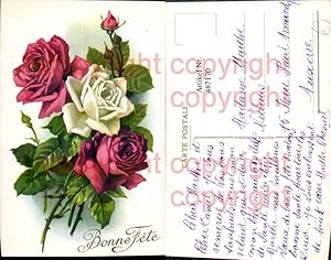 Bild des Verkufers fr 487170,Blumen Weie u. Rote Rosen Blten Knospen zum Verkauf von Versandhandel Lehenbauer