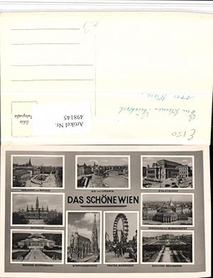 Bild des Verkufers fr 498145,Wien Parlament Urania Rathaus Riesenrad Stephansdom Mehrbildkarte zum Verkauf von Versandhandel Lehenbauer