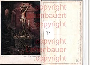 Seller image for 521581,Knstler AK M. Kuglmayr Finsternis deckt das Land Kruzifix Zerstrung for sale by Versandhandel Lehenbauer