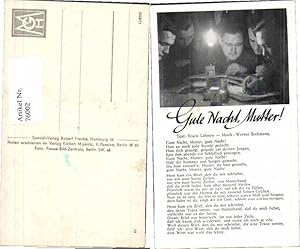 Bild des Verkufers fr 76002,WW2 Liedkarte Wehrmacht Soldaten Gute Nacht Mutter zum Verkauf von Versandhandel Lehenbauer
