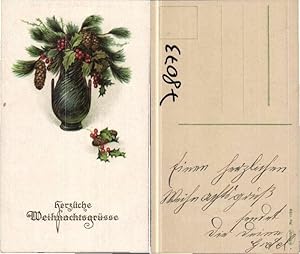 Bild des Verkufers fr 78073,Weihnachten Vase Beeren Zapfen Zweige SCHN AMAG 1758 zum Verkauf von Versandhandel Lehenbauer