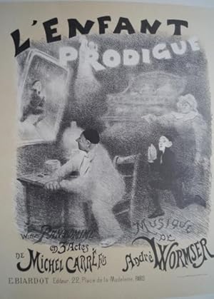 Imagen del vendedor de L  Enfant Prodigue . Original Farblithographie aus: Les Affiches Etrangeres illustrees, 1897. 40 x 28 cm (Blattgre). Trockenstempel. Schne Lithographie , verkleinerter Druck des Original Plakats in Original-Lithographie . a la venta por Treptower Buecherkabinett Inh. Schultz Volha