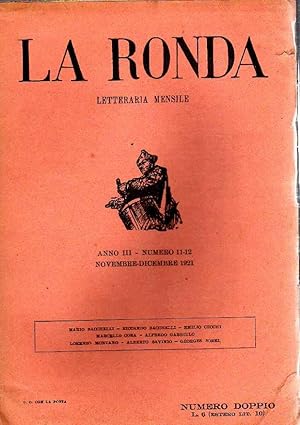 LA RONDA LETTERARIA MENSILE 1921 numero 11-12