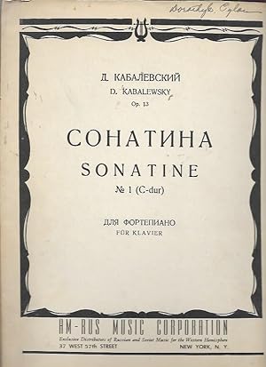 Image du vendeur pour Sonatine No 1 (C-dur) [C Major) Fur Klavier (Soviet Piano Music Series) mis en vente par Bookfeathers, LLC